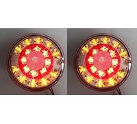 24/7 Auto Lot de 2 feux arrière ronds à LED pour camion, remorque, caravane et bus 12 V