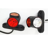 24/7 Auto Lot de 2 feux de gabarit latéraux courts à LED rouge/blanc/orange 12/24 pour châssis, remorque, camion