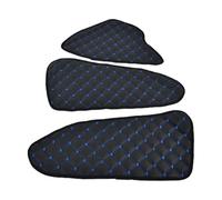 24/7 Auto Lot de 2 panneaux de porte en cuir écologique noir avec points bleus + tapis de tableau de bord central pour camions Actros MP4