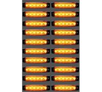 24/7 Auto Lot de 20 Feux de Gabarit Latéraux et Arrière à LED 24V, Lampes Orange/Ambre pour Camions, Remorques, Châssis