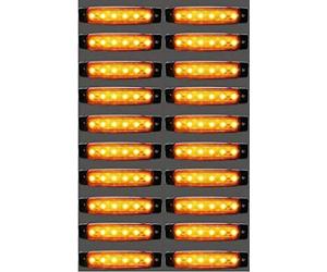 24/7 Auto Lot de 20 Feux de Gabarit Latéraux et Arrière à LED 24V, Lampes Orange/Ambre pour Camions, Remorques, Châssis
