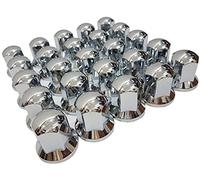 24/7 Auto Lot de 25 cache-écrous de roue en plastique chromé de 32 mm pour camion, remorque, camion
