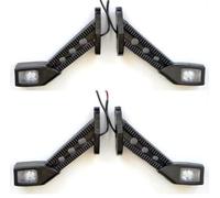 24/7 Auto Lot de 4 feux de gabarit latéraux longs LED 12 V/24 V pour châssis, camion, remorque