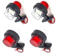 24/7 AUTO Lot de 4 feux de position latéraux rouges et blancs 12 V 24 V pour camion, châssis, benne, bus, van