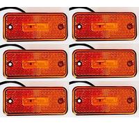 24/7 Auto Lot de 6 feux de position latéraux LED 12 V avec supports orange pour camion, van, camping-car, bus