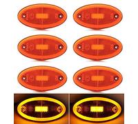 24/7 AUTO Lot de 8 feux de position latéraux ovales orange 12/24 V pour camion, remorque, châssis, voiture, bus, double fonction
