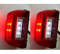 24/7 Auto Paire de 5 feux de plaque d'immatriculation blancs à LED et feux de position arrière rouges 12V/24V pour camion, remorque, caravane, bus