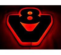 24/7 Auto Plaque LED pour rétroviseur intérieur 24 V V8 pour camions Scania toutes séries, intérieur 520 x 480 mm (rouge)