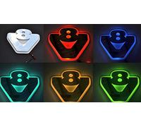24/7 AUTO Plaque miroir LED RVB 24V argentée panneau V8 pour camions Scania rouge bleu vert 540 x 460 mm