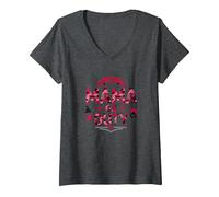 24/7 Mama on Duty: Pink Camo Mom Life, Mama T-Shirt avec Col en V, Femme, Chiné Foncé, M