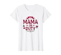 24/7 Mama on Duty: Pink Camo Mom Life, Mama T-Shirt, Femme, Blanc, M