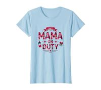 24/7 Mama on Duty: Pink Camo Mom Life, Mama T-Shirt, Femme, Bleu Céleste, M