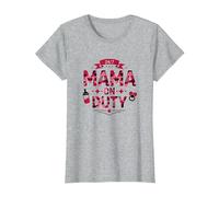 24/7 Mama on Duty: Pink Camo Mom Life, Mama T-Shirt, Femme, Gris Chiné, M