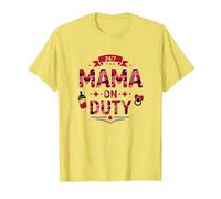 24/7 Mama on Duty: Pink Camo Mom Life, Mama T-Shirt, Homme, Citron, M