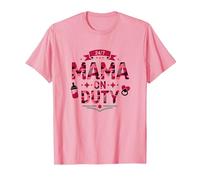 24/7 Mama on Duty: Pink Camo Mom Life, Mama T-Shirt, Homme, Rose, M