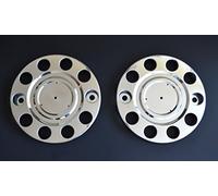 24/7Auto 2x enjoliveurs de roue extérieurs en acier inoxydable 22,5 pouces 10 goujons universels pour camion poids lourd Scania MAN Mercedes DAF