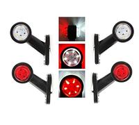 24/7Auto 4 x 12 V 24 V Mini feux de position latéraux rouges et blancs LED pour châssis de van, bus, remorque