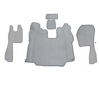 24/7Auto Ensemble complet de tapis de sol en cuir écologique + couverture moteur pour Scania R prod 2011/09/2016 LHD Gris
