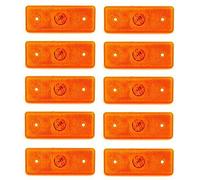24/7Auto Lot de 10 feux de position latéraux à LED 24 V - Orange ambre - Marqueurs de contour - 4 LED - Pour remorque, châssis, camion, camionnette, caravane