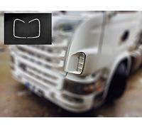 24/7Auto Lot de 2 cadres de grille d'aération avant en acier inoxydable pour Scania R Series 2004-16