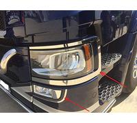 24/7Auto Lot de 2 décorations pour phares avant en acier inoxydable + 2 feux antibrouillard pour camions SCANIA S/R série 2016 +