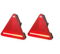 24/7Auto Lot de 2 feux arrière rétro réflecteurs triangulaires à LED E20 marqués, homologués ECE