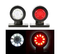 24/7Auto Lot de 4 feux de position latéraux 24 V 24 V Rouge/blanc 20 LED Pour camion, remorque, châssis, van, camping-car, bus