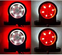 24/7Auto Lot de 4 feux de position latéraux LED 12 V 24 V Rouge Blanc Pour camion, remorque, châssis, van, camping-car, bus