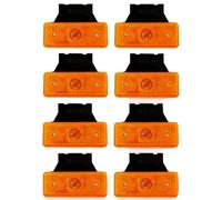 24/7Auto Lot de 8 feux de position latéraux orange et ambre 24 V avec 4 LED et supports pour camion benne, remorque, châssis, caravane et bus