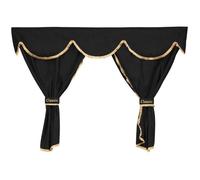 24/7auto Noir Rideaux + Décorations 7 Pièce Ensemble Pour Actros MP4 2011+ Camion Grand Espace Cab