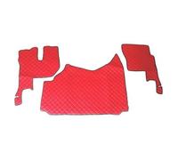 24/7auto Rouge Eco Cuir 3 Pièce Ensemble Tapis + Moteur Housse pour Renault Gama T 420 Boîte de Vitesse Manuelle Coté Gauche Camion