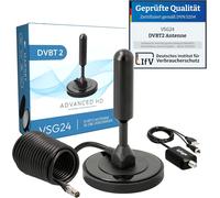 24 91031-DVB-T2 HD Antenna,AVK25,36 DBi Power Plus,TV Programme Receiver,Plug & Play,5 m Cable-Black