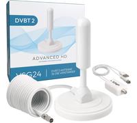 24 91037-DVB-T2 Antenna (HD),AVK25,36 DBi Power Plus,HD Free TV,Channels,Sat,Programme Receiver,Plug & Play,Cable 5 m-White