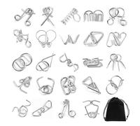 24 Anneaux De Déverrouillage De L'Intelligence Pour Enfants, 1 Sac De Rangement, Ensemble De Jeu Éducatif, Anneau De Puzzle De Jeu, Anneau De Verrouillage De L'Intelligence