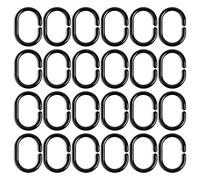 24 Anneaux de Rideau de Douche en Plastique Noir, Crochets de Rideau, Anneaux de Rideau de Douche en Forme de C, Accessoires de Rideau de Douche, Rideaux de Salle de Bain, fenêtre (4.2 * 6 cm)