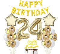 24 ans Anniversaire Femme Déco Ballon 24 ans Anniversaire Décoration Or 24 ans Fête Décoration Champagne Or 24 Anniversaire ballon Homme Femme Décoration Anniversaire 24 ans Ballon 24 ans Or