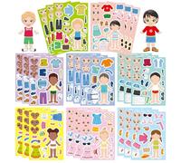 24 Autocollants DIY Fais un Visage & Déguisement pour Enfants - Jeux Créatifs de Déguisement, Activité Artistique pour Anniversaire, Décorations de Fête, Cadeaux pour Sacs à Bonbons