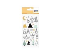 24 autocollants puffies de Noël - lutins et sapins