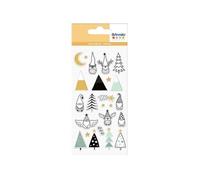 24 autocollants puffies de Noël - lutins et sapins