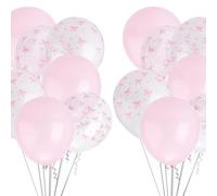 24 Ballons en Latex Rose avec Noud pour Décorations de Fête, Ballons d'Anniversaire avec Noud Décorations de Révélation du Sexe Baby Shower pour Fiançailles Mariage Confession Vacances Fête