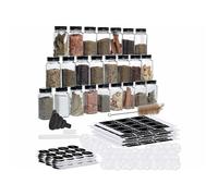 24 bocaux à épices 120 ml avec étiquettes et saupoudreurs