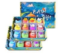 24 Bombes de Bain pour Enfants avec Surprise, Naturelles Biologiques, Jouets Animaux Marins, Panier de Pâques, Cadeau pour Garçons Filles (Au hasard)