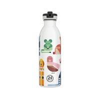 24 Bottles Kids - Gourde enfant avec paille école primaire et maternelle 500 ml, bouteille bébé 100% hermétique en acier inoxydable sans BPA, ultra légère et écologique [non thermique], Best Friends