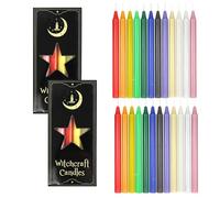 24 Bougies Chandelles Colorées, Kerzen Kleine Dripless pour Carillons, Magie, église, Veillée auxChandelles, Rituels, décorations de Fête (12 couleurs), Bougies Coniques Petits, Ø 1.2 X 16cm