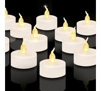 24 bougies chauffe-plat,bougies LED sans flamme à piles,bougies chauffe-plat lumineuses et scintillantes,piles extra longues d'une durée de plus de 200 heures pour Noël,les mariages,les fêtes