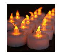 24 bougies LED, type chauffe plat, éclairage blanc chaud effet flamme pour anniverssaire, mariage, soirée