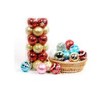 24 boules de Noël de 6 cm en plastique incassable, décorations pour sapin de Noël, ornements à suspendre, décorations pour les fêtes et les