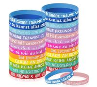 24 Bracelets de Motivation pour Enfants, Bracelets en Silicone avec Citations Inspirantes, Bracelet Motivant pour Donner du Courage, Bracelet en Silicone avec Messages Positifs pour Adolescents, Élève
