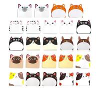 24 Cahiers D'Animaux De Dessin Animé, Autocollants De Notes De Chat Mignon, Autocollants De Message D'Étudiant Créatifs, Adaptés Aux Écoles Et Aux Bureaux.