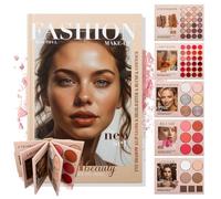 24-Color Eyeshadow Palette, 5-Layer Book-Style Makeup Palette with 67 Pro Shades, Multifunction Makeup Book with 24 Eyeshadow, 24 Lipstick, 6 Blush, 6 Contour & Highlighter (Cherry Smoke)